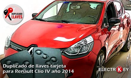 Duplicado de llaves tarjeta para Renault Clio IV año 2014 🔑🔑